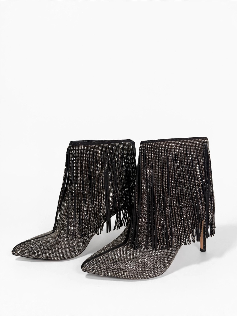 NWT INC International Concepts Ismeria Rhinestone Fringe Booties Size 6